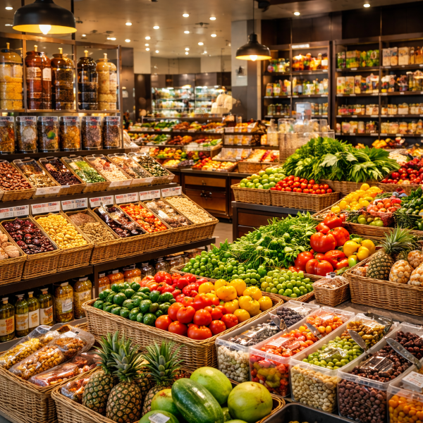 pos scale in grocery shop